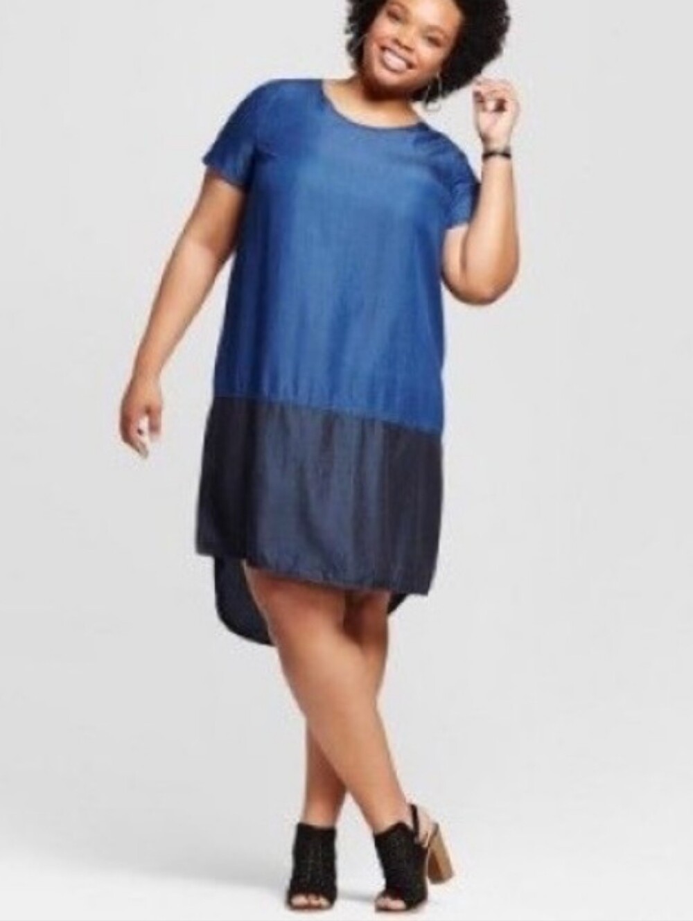 Ava & Viv Denim Mini Shirt Dress Sz 4X